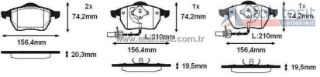 FREN BALATA ÖN FISLI VW PASSAT 1.6 1996-2000/ 1.9 TDI 1996-2000/ PASSAT 1.9 TDI 2000-2005/ A4 1.9 TDI 1994-2001/ A4 1.9 TDI 2004-2008 / A4 (8EC,B7) 2.0 2004-2008 / A6 1.9 TDI 1997-2004 resmi