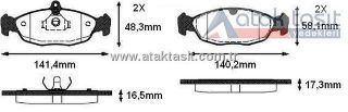 FREN BALATA ÖN OPEL ASTRA F 1.4İ 1991-1998/ 1.6İ 1991-1998/ F CLASSIC 1.4İ 1998-2002/VECTRA A 1.6 1988-1995/COMBO B 1.2 1994-2001/1.4 1994-2001/CORSA B 1.2İ 16V 1993-2000/1.4İ 16V 1993-2000 resmi