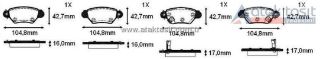 FREN BALATA ARKA İKAZLI OPEL ASTRA G 1.4 16V 1998-2005 / ASTRA G 1.6 16V 1998-2005/ ASTRA G 2.0 DTI 1998-2005/ ZAFİRA A 1.8 16V 1999-2005/ ZAFİRA A 1.6 16V 1999-2005 resmi