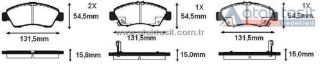 FREN BALATA ÖN İKAZLI HONDA CİVİC VI 1.4İ 1995-2001 / CİVİC VI 1.5İ 1995-2001 / CİTY 1.4İ 2006- / JAZZ II (GD) 1.4İ 2002-2004 resmi