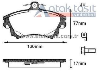 FREN BALATA ÖN İKAZLI VOLVO S40 I 1.6İ 16V 1995-2003/ 1.8İ 16V 1995-2003/ 1.9 TD 1995-2003/ MİTSUBİSHİ CARİSMA 1.9 DID 1995-2006/ COLT VI 1.3 15 JANT 2002-2012/ COLT VI 1.5 15 JANT 2002-2012 resmi