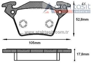 FREN BALATA ARKA MERCEDES VİTO (638) 110 CDI 1997-2003 / VİTO (638) 108 CDI 1997-2003 resmi