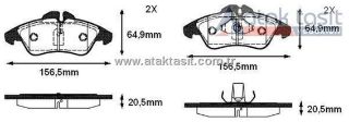 FREN BALATA ÖN SPRINTER 2T (901,902) 208 D 20.50MM 1995-2006/ SPRINTER 2T (901,902) 210 D 1995-2006/ VOLKSWAGEN LT 28-35 II (2DB,2DE,2DK) 2.5 TDI 1996-2006/LT 28-35 II (2DB,2DE,2DK) 2.8 TDI 1996-2006 resmi