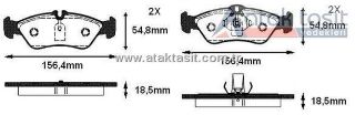 FREN BALATA ARKA SPRINTER 3T (903) 313 CDI 1995-2006/ (903) 310 D 1995-2006/ (903) 308 D 1995-2006/ (903) 312 D 1995-2006/VW LT 28-35 II 2.5 TDI 1996-2006/ LT 46 (2DM-2DX0FE) 2.5 TDI 1996-2006 resmi