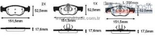 FREN BALATA ÖN FISLI FIAT MAREA (185) 1.4İ 1996-2007/ 1.6İ 16V 1996-2007/ 1.9 JTD 1996-2007/ BRAVA (182) 1.6 16V 1995-2002/ 1.6 16V 1995-2004/ BRAVO (182) 1.6 MJT 1995-2004/ 1.9 MJT 1995-2004 resmi