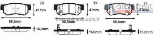 FREN BALATA ARKA İKAZLI HYUNDAİ GETZ 1.3İ 2002-2008/ 1.4İ 2002-2008/ 1.5 CRDI 2002-2008/ SONATA IV 2.0İ 2001-2004/ TUCSON 2.0 CRDI 2004-2010/ SPORTAGE 2.0 CRDI 2004-2010/ KİA MAGENTIS 2.0 CRDI 2005- resmi