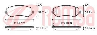 FREN BALATA ÖN JEEP CHEROKEE (KJ) 2.5 CRD 18.50MM 2001-2008/ CHEROKEE (KJ) 2.8 CRD 2001-/ CHRYSLER VOYAGER IV 3.8 15 JANT 1999-2008 resmi