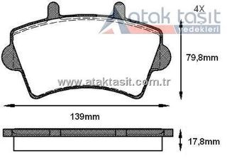 FREN BALATA ÖN RENAULT MASTER II (FD) 2.5 DCI 17.80MM 1998-2010 / MASTER II (FD) 1.9 DCI 1998-2010 / MASTER II (FD) 1.9 DTI 1998-2010 / OPEL MOVANO A 1.9 DTI 2001-2010 / MOVANO A 2.5 DTI 2001-2010 resmi