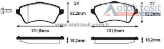 FREN BALATA ÖN LAND ROVER FREELANDER (LN) 2.5İ 18.20MM 1998-2007 resmi