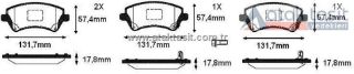 FREN BALATA ÖN İKAZLI TOYOTA COROLLA 1.4 VVT-I 17.80MM 2002-2007/ 1.6 VVT-I 2002-2007/ 1.4 D-4D 2002-2007/ COROLLA VERSO 1.6 2004-2009/ 1.8 2004-2009/ 2.0 D-4D 2004-2009/ CHERY TİGGO 1.6 2010- resmi