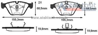 FREN BALATA ÖN İKAZLI BMW 3 SERISI (E90) 330 Xİ 2005-2011/(E92) COUPE 330 D 2005-2011/5 SERISI (E60) 530 D 2003-2010/X1 (E84) 2.0 D 2011-/X1 (E84) 1.6İ 2011-/7 SERISI (E65) 730 Lİ 2001-2009 resmi