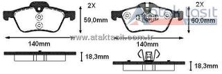 FREN BALATA ÖN MİNİ MİNİ (R50,R53) COOPER 1.6 18.30MM 2001-2006 resmi