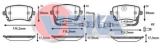 FREN BALATA ARKA FISLI 17.50MM AUDI A8 3.0 TDI 2003-2010/ A8 4.2 V8 TDI 2003-2010/ A8 3.0 V6 TDI 2003-2010/ A4 3.0 V6 2004-2008/ TRANSPORTER VI 2.0 TDI 2009- TRANSPORTER VII 2019- resmi