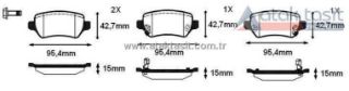 FREN BALATA ARKA İKAZLI OPEL ASTRA H 1.3 CDTI 2004-2010/ ASTRA H 1.6İ 2004-2010/ ASTRA G 1.6 16V 1998-2005/ ZAFİRA B 1.9 CDTI 2005-2011/ KİA CEE'D 1.6 CRDI 2012-/HYUNDAİ IX20 1.4 CRDI 2010- resmi