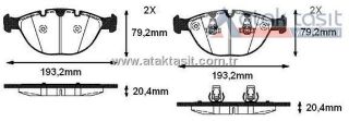 FREN BALATA ÖN BMW X5 (E53) 4.6 İS 20.40MM 2000-2007 resmi