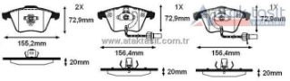 FREN BALATA ÖN FISLI AUDI A8 2.8 2003-2010/ A8 4.2 V8 TDI 2003-2010/ A8 3.0 TFSI 2003-2010/A4 2.0 TFSI 2004-2008/ SEAT EXEO 1.6 2008-/ LEON 2.0 FSI 2005-2012/ LEON 1.8 TSI 2005-2012 resmi