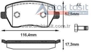 FREN BALATA ÖN CLİO III 1.2İ 16V 2005-2012/CLİO III 1.4İ 16V 2005-2012/ CLİO III 1.5 DCI 2005-2012/DACIA DUSTER 1.5 DCI 2012-/DOKKER 1.5 DCI 2012-/LODGY 1.5 DCI 2012-/NİSSAN MİCRA 1.2İ 16V 2003-2010 resmi