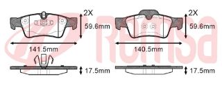 FREN BALATA ARKA MERCEDES ML JEEP 17.50MM 2005- / R SERISI (W251,V251) R 320 CDI 2006- / R SERISI (W251,V251) R 350 2006- / R SERISI (W251,V251) R 500 2006- resmi