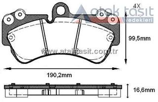 FREN BALATA ÖN VOLKSWAGEN TOUAREG 3.6 V6 FSI 17 JANT 2002-2010/ TOUAREG 2.5 RS TDI 2002-2010/ TOUAREG 4.2 V8 2002-2010/ PORSCHE CAYENNE 3.2İ 17 JANT 2002-2010/CAYENNE 3.6İ 17 JANT 2002-2010 resmi