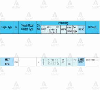 SEGMAN PİCK UP  97-02   96.50MM  TD27  0.50 TAKIM resmi