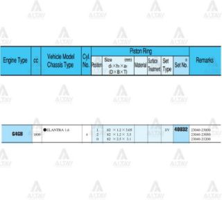 SEGMAN ELANTRA  96-00 1.8    82.00MM  G4GM  STD TAKIM resmi