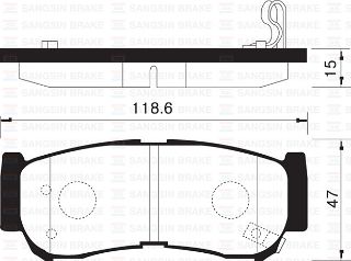 ARKA BALATA KYRON 4X4 05 10 REXTON 11 2.0XDİ 2.7XDİ-RENTO 3.5 02 118.6X48.3X15.6 GDB3413 FULL OTOM resmi