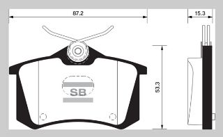 ARKA BALATA MGNII-LGN-GOLF III-IV-PASSAT III-POLO-C3-C4-P307-AUDI A3 87X52.9X15MM GDB1416-GDB1587 resmi