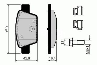 ARKA BALATA STILO 02 LİNEA 6.07 BRAVO 9.07 ALFA MİTO 08 MULTIPLA 99-10 resmi