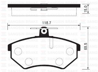 ÖN BALATA PASSAT 1.8 88-96 AUDI 80 A41.6 1.9TDİ 95-10 119.3X69.6X19.4 MM GDB826 resmi