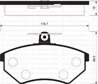 ÖN BALATA PASSAT 1.8 88-96 AUDI 80 A41.6 1.9TDİ 95-10 119.3X69.6X19.4 MM GDB826 resmi