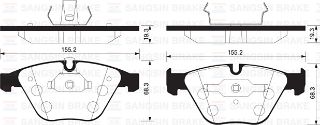 ÖN BALATA BMW E90 E91 E92 3 SERİSİ 05 E60 E61 5 SERİSİ 03 E63-E64-E65-E66-E67-E84 09 GDB1498 resmi