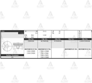 PİSTON TAKIM YARİS 1.0L  03-06  1SZ-FE  69.50MM  0.50 resmi