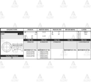 PİSTON TAKIM ATOS 1.0L   98-05  66.50MM  G4HC  0.50 resmi
