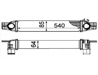 TURBO RADYATÖRÜ İNTERCOOLER FİORİNO 1.3DMTJ-BİPPER 1.4HDİ-NEMO 1.3HDİ-1.4HDİ 08 540X82X64MM resmi