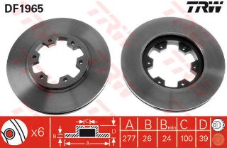 ÖN FREN AYNASI NİSSAN TERRANO-PİCK-UP-PATHFİNDER 277X26X6DLXHAVALI resmi