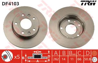 FREN DİSKİ ÖN FREELANDER 98>06 DÜZ 262MM resmi