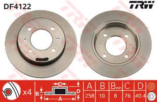 FREN DİSKİ ARKA ELANTRA 00>06 LANTRA 90>95 258×10×8 resmi