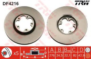 FREN DİSKİ ÖN HAVALI (276MM)(Ö.ÇEKER)( FORD : TRANSİT V184 01- ) resmi