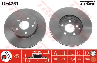 ÖN FREN AYNASI HAVALI MERCEDES W211 E SERİSİ 04-08 S211 03-09 296X28X5DLXHAVALI resmi