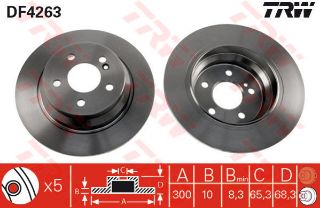 FREN DİSKİ ARKA MERCEDES W211 W212 02> DÜZ 300MM resmi