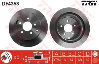 FREN DİSKİ ARKA MURANO 03>14 / QX50 13> QX70 13> HAVALI 308MM resmi