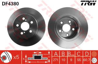 FREN DİSKİ ARKA AVENSİS 97>03 DÜZ 271MM resmi