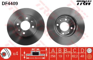 ÖN FREN AYNASI GETZ 1.1-1.3 12V-1.6 16V 02 1.5TD CRDI 12V 03 256X19X4DLXHAVALI resmi