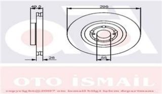 ÖN FREN AYNASI AVENSİS 2.2- 03 COROLLA VERSO 1.6-1.8-2.0D-2.2D 04 295X26X5DLXHAVALI resmi