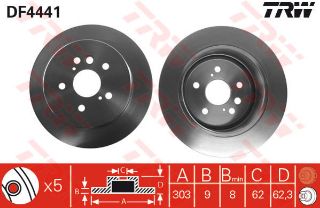 FREN DİSKİ ARKA RAV4 00>05 / TİGGO 07> DÜZ 303MM resmi