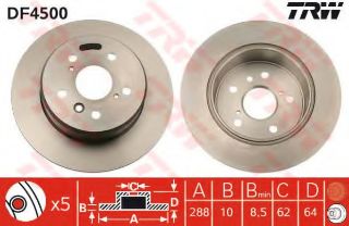 FREN DİSKİ ARKA 1995-2008 LEXUS: ES MCV, VZV, ES V CV10, VZV21, RX MCU15 TOYOTA: CAMRY V1, CAMRY V2, CAMRY ESTATE V1, CAMRY ESTATE V2, CAMRY SALOON V3, HARRIER U1, HIGHLANDER / KLUGER U2 resmi