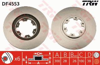 ÖN FREN AYNASI NİSSAN PATHFİNDER 3.3-3.5 V6R5008 PİCKUPD 222.4İ-2.5D4WD02 300X28X6DLXHAVALI resmi