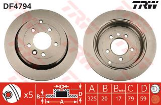 FREN DİSKİ ARKA RANGE ROVER SPORT 05>13 DISCOVERY III 04> IV 10> HAVALI 325MM resmi