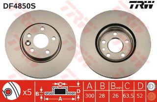 ÖN FREN AYNASI MONDEO 07 SMAX07 GALAXY 06 VOLVO S60 10 S80 07 V60 V70II XC70 FREELANDER 2.2 300MM resmi