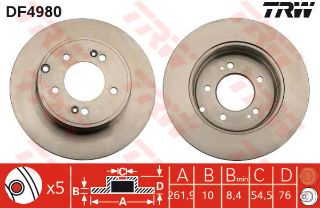 FREN DİSKİ ARKA SONATA V 05> GRANDEUR 06>11 DÜZ 284MM resmi